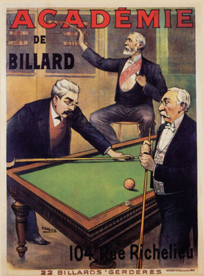 Academie de Billard by A.Gallice Vintage Billiard Game Poster