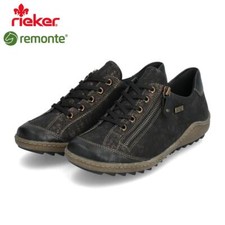 Rieker Remonte Tex Womens Water Repellent Shoes Black Faux Leather G Fit Wide