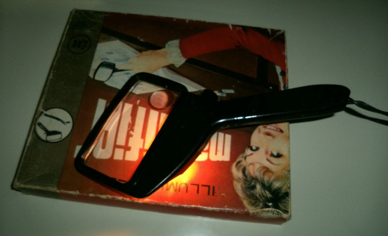 Vintage JOHN N. HANSEN Illuminated Rectangular Reader Magnifier in Original Box