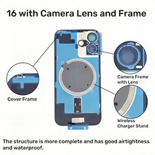 Back Glass with Metal / Magnet / NFC for iPhone 16 16 Plus,16 Pro,16 Pro Max,16e
