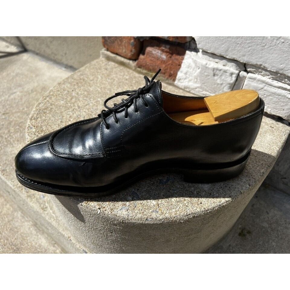 Rare John Lobb Norway Black Textured Norwegian Split Toe Lug Rare John Lobb Norway Black Textured Norwegian Split Toe Lug