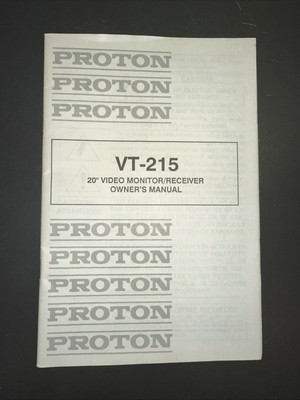 Proton VT-215 Video monitor receiver owners manual original