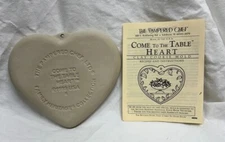 The Pampered Chef Come To The Table Heart Clay Cookie Mold 1999 w/ Box & Recipes