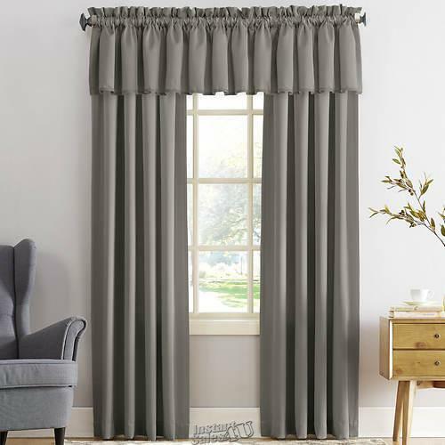 Madison-Sun Zero Grey Polyester Valance Pair 54x84 Inches 2 Panels