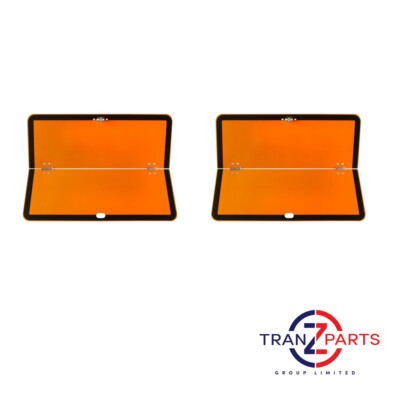 2X GEFAHRENBLECH HORIZONTALSCHARNIER HOCHSICHTBAR ORANGE LKW LKW ANHÄNGER 400MM X 300MM