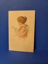 Antique VALENTINE Postcard Gibson Girl Night At The Opera 1910s