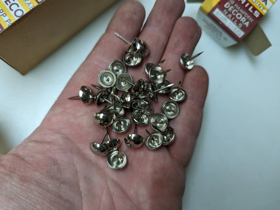 Lote de 6 tacs decorativos Hampden Decora 1968 níquel vintage nuevo en caja nuevo en caja Foto 4 de 4