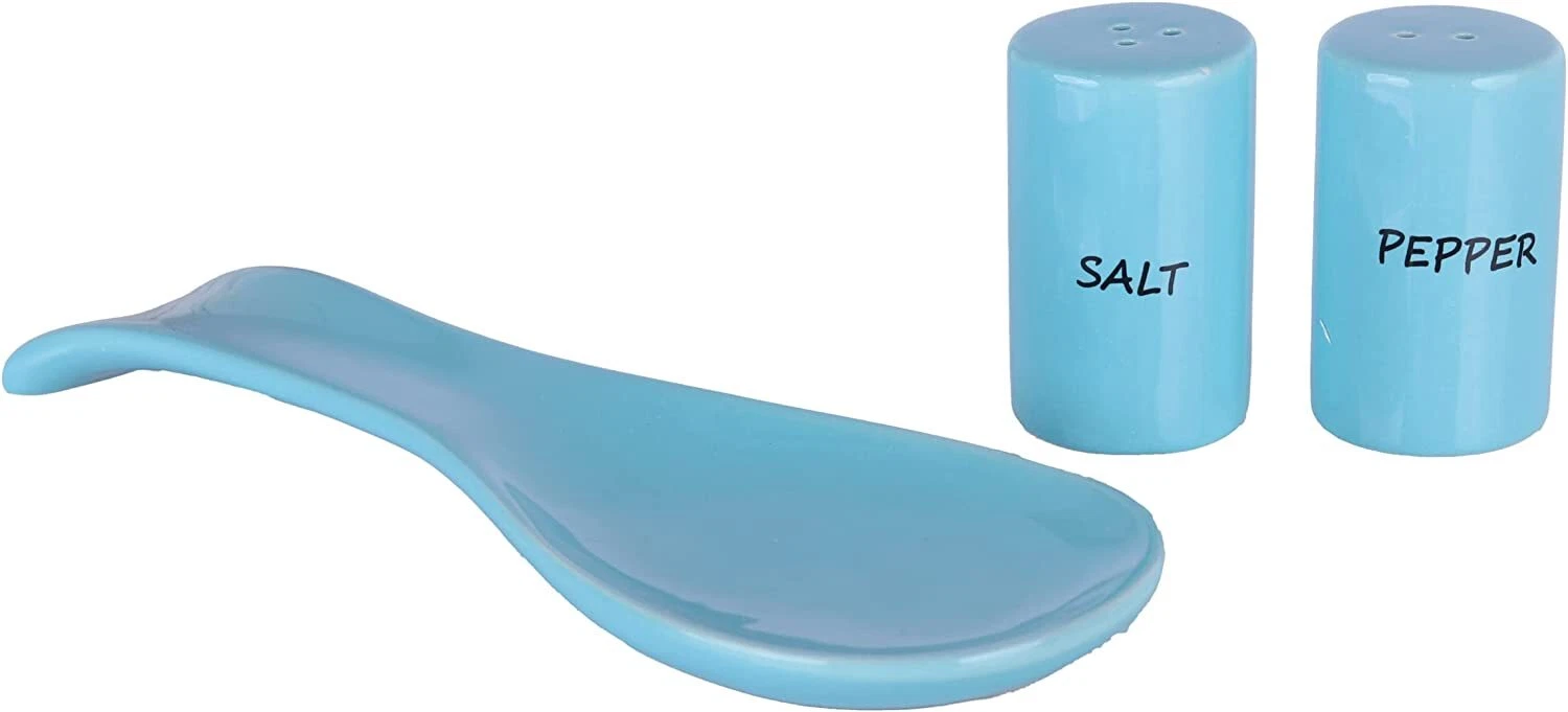 Ceramic Spoon Rest & Salt and Pepper Shakers Set