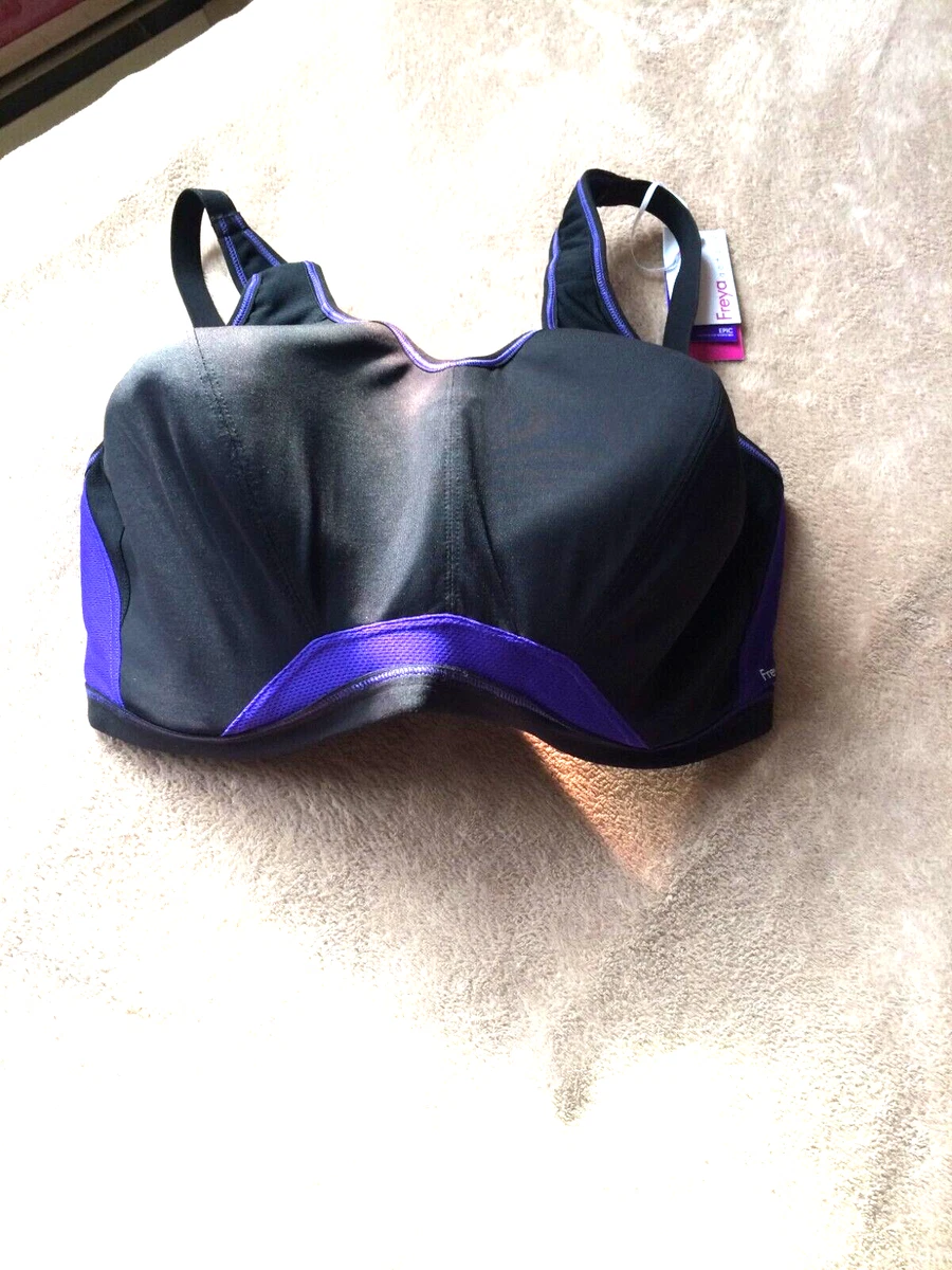 Freya Active 36i High Impact Electric Black Underwire Sports Bra Style 4004  NWT