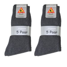 10 Paar Herren Arbeits Socken Arbeitssocken 92% BW anthrazit  Größe 39 - 50 Top