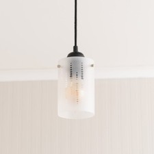 Easy Fit Glass Lampshade Cylinder Ceiling Pendant Light Shade Bedroom Lighting