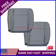 Driver & Passenger Lower Leather Seat Cover For 2006-09 Dodge Ram 1500 2500 Gray