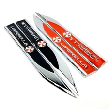 2x 3D Alloy Resident Evil Umbrella Emblem Car Body Fender Badge Sticker