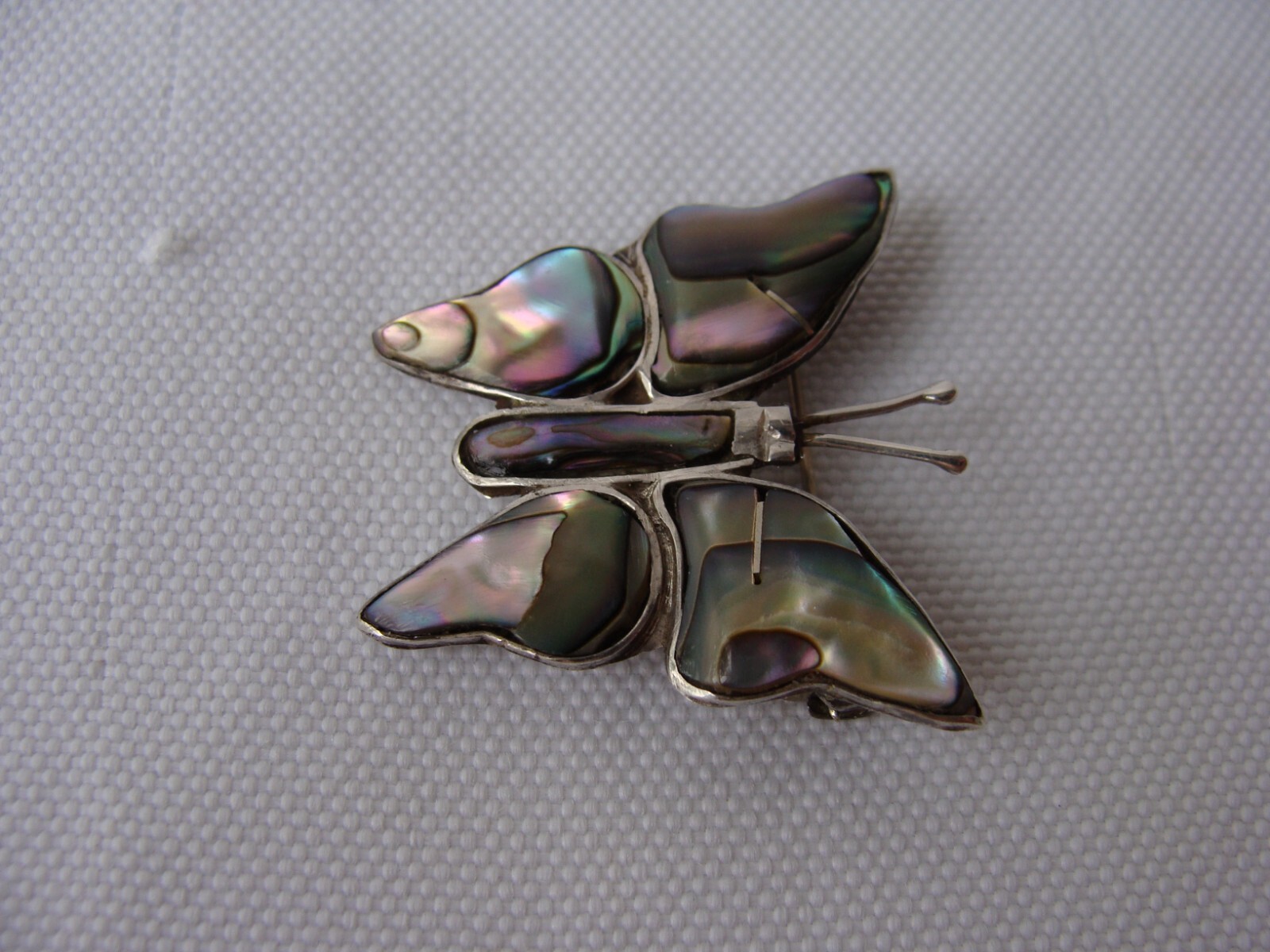Vtg. 925 Solid Sterling Silver Abalone Shell Inla… - image 2