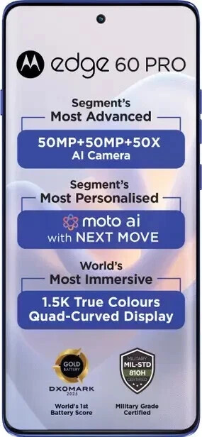 MOTOROLA Edge 60 Pro Factory Unlocked-12GB 256GB Blue ( NO TARIFFS