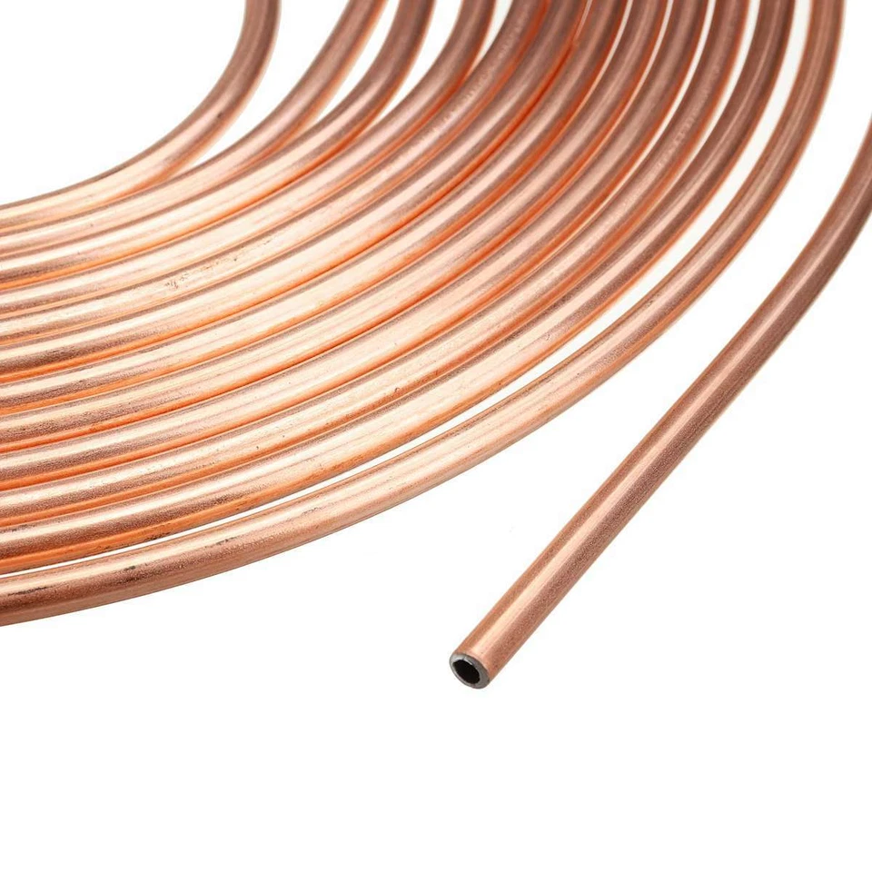 Copper Nickel Car Brake Line Tubing Kit 3/16" 25 Ft Coil Rolls With 16 Fittings Foto 4 de 4
