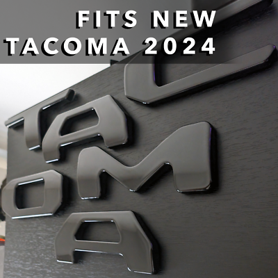 #ad #ad 3D GLOSS BLACK TAILGATE LETTERS COMPATIBLE WITH TOYOTA TACOMA 2024 25 26 US MADE $30.39