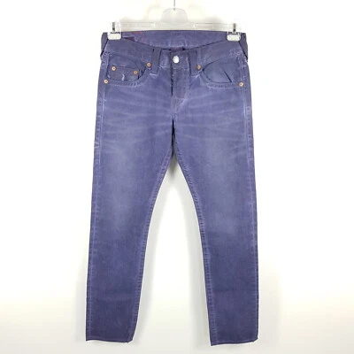 True Religion Jeans Geno Herren W30 L34 Lila Straight Made In USA - Bild 1 von 4