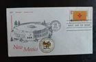 NEW MEXICO STATE FLAG 1976 SCARCE CAPITOL BLDG & EMBOSSED STATE SEAL FDC WDC