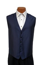 Large New Boys Solid Fusion Navy Openback Wedding Formal Tuxedo Vest