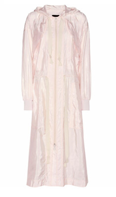 Isabel Marant runway KELBY pale pink satin silk blend parka trench coat Sz 34 XS