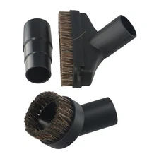 Set Horse Hair Round Dusting Brush Dust Attachment Vacuum Cleaner Black Suitable