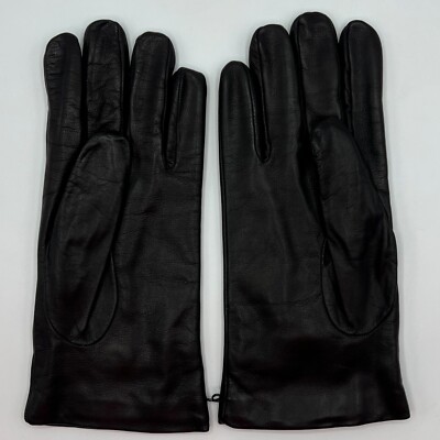 Gucci Men's Black Soft Leather Gloves w/GG and Tiger Plaque 8.5