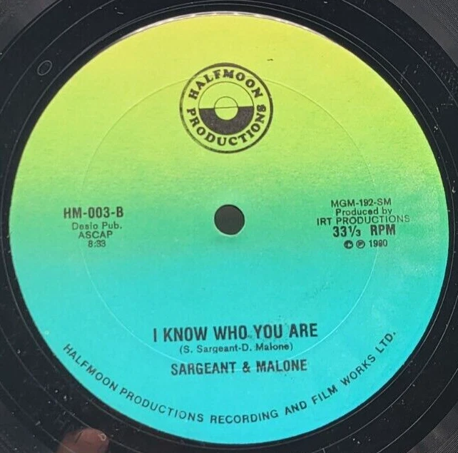 SARGEANT & MALONE - LOVE MESSAGE / I KNOW WHO YOU ARE - SOUL SINGLE HALF MOON Foto 2 de 4