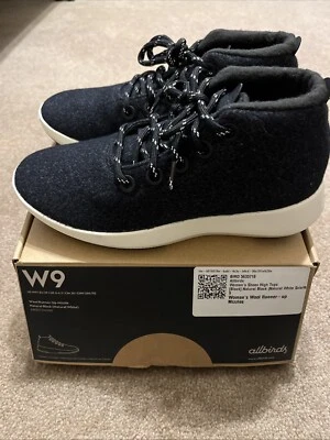 Allbirds Mujer Lana Subcampeón Mizzles Talla 9 Natural Negro/Blanco Natural Suela - Imagen 1 de 4