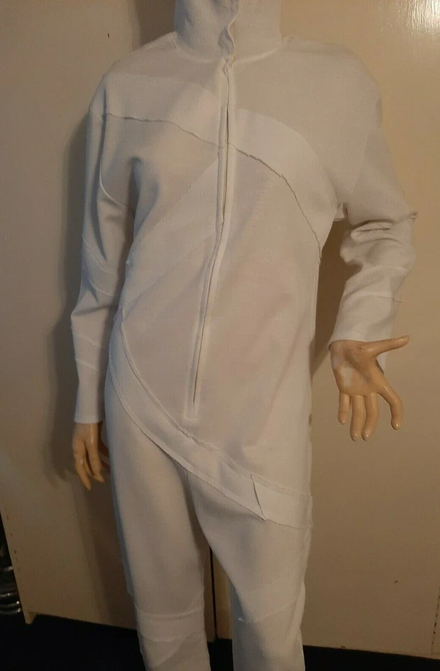 Blanco Egipcio Momia Halloween Horror Elegante Vestido Disfraz S/M Para Hombres Damas Usado Foto 4 de 4