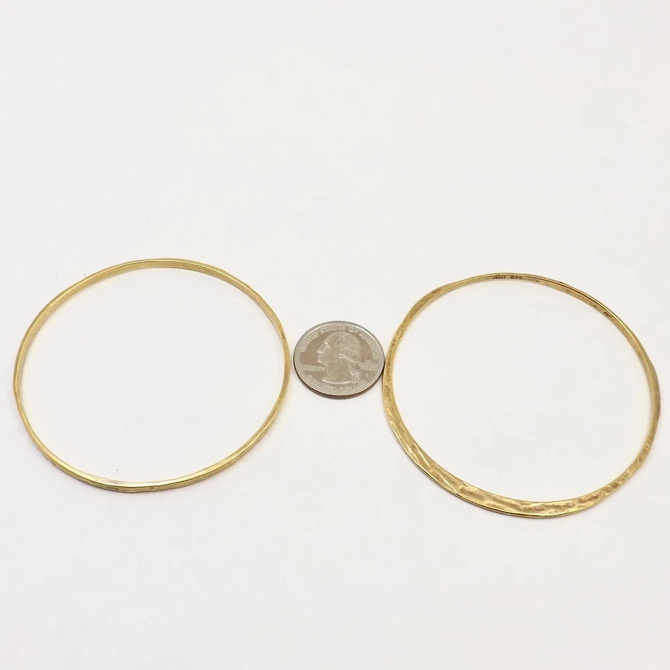 Juego de 5 pulseras brazalete sin cordones de plata de ley sobre oro de 18 quilates Veronese Italia Foto 4 de 4