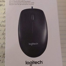 Logitech B100 Wired Optical USB Mouse Black 3-Button Scroll Wheel MPN 910-001439