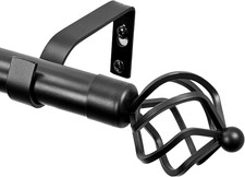 Curtain Poles for Eyelet Curtains 76-175Cm, 19Mm Window Curtain Rods with Twiste