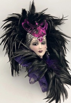 Unique Creations Woman Lady Face Mask Wall Hanging Decor Signed 599/2500