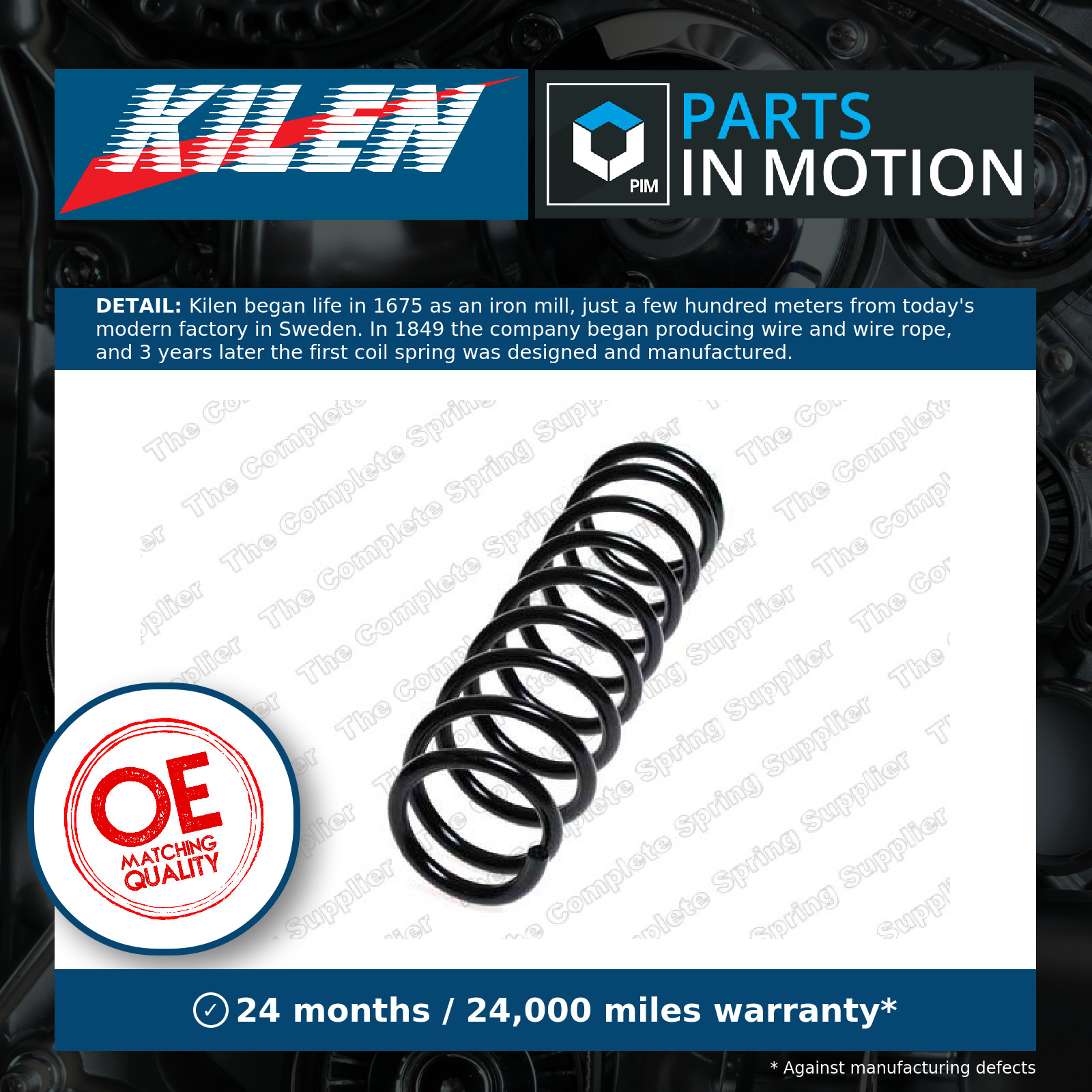 Coil Spring Rear 58018 Kilen Suspension MR594980 Genuine Top Quality Guaranteed