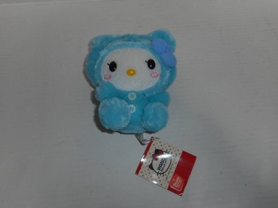 Sanrio Hello Kitty Panda Plush Doll Soft Blue Near Mint JAPAN