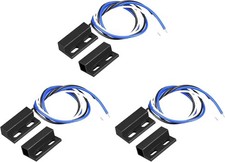 3pcs Wired Door Contact Sensor NO NC Surface Mount Magnetic Reed Switch Black