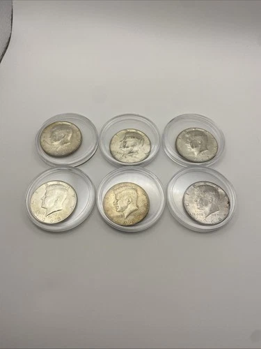 1965-1968 Kennedy Half Dollars 40% Silver VG To Near MS Lot Of 6 Coins-Beautiful