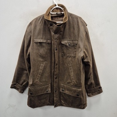 Barbour Weather Worked Bushman Waterproof Breathable Country Jacket Coat Large
