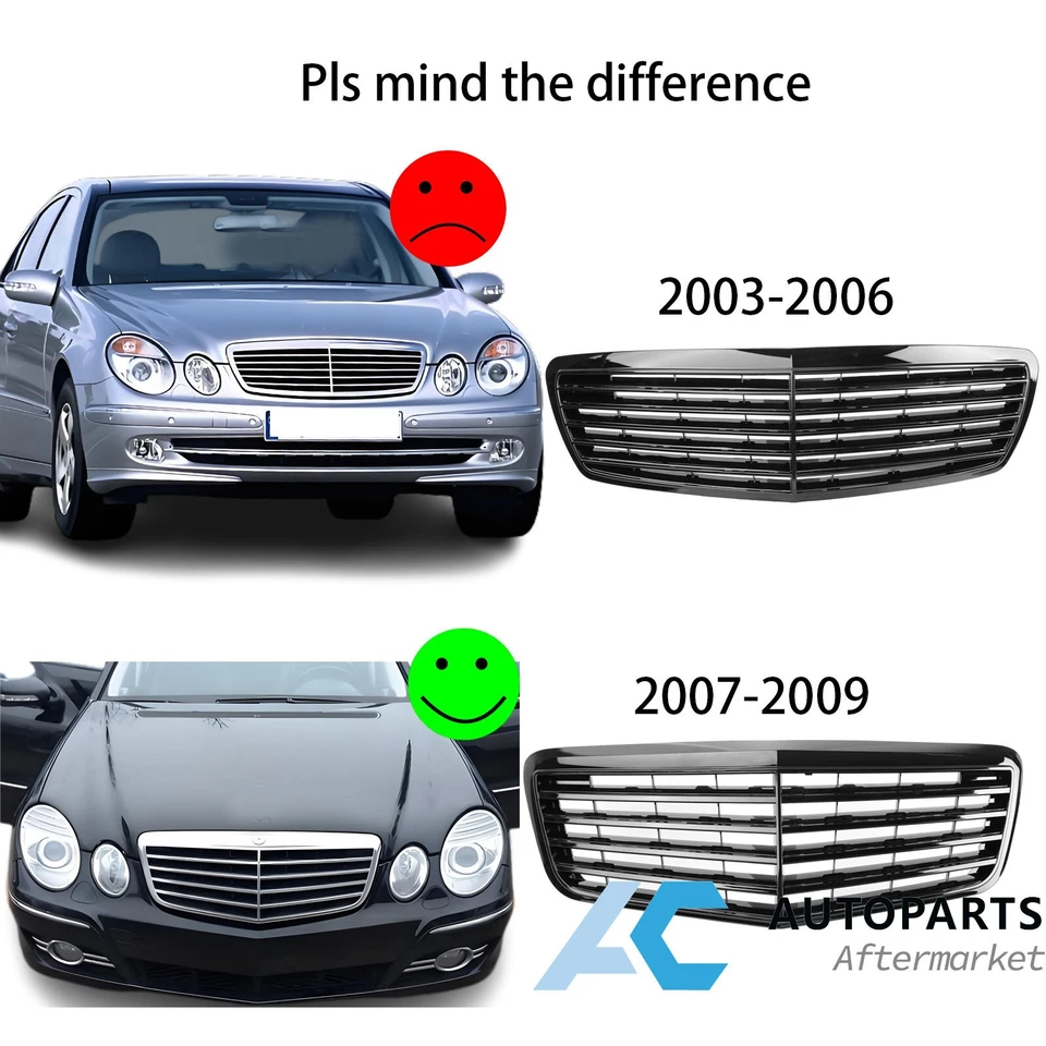 Black Front Grill Grille for 2007 2008 2009 Mercedes W211 E320 E350 E550 E500 Foto 2 de 4