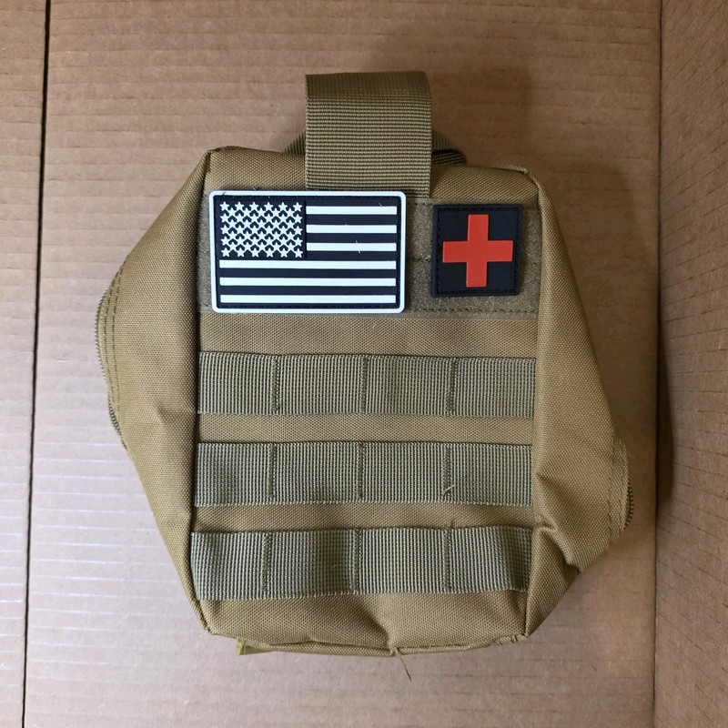 Tactical Medical Pouch Tan Coyote Brown MOLLE First Aid Trauma Bag
