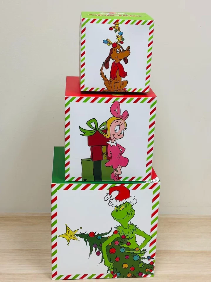 3Pcs Christmas Nesting Gift Boxes with Lids,white XmasTree Boxes for Holiday Gif - Image 2 of 4