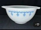 Pyrex Snowflake 441 1 1/2 Vintage Blue White Garland