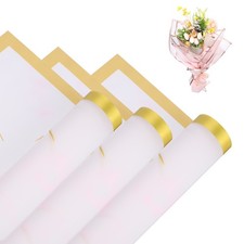 Flower Wrapping Paper, 57cm/22 Inch Water Pink Packaging Paper, Pack of 10
