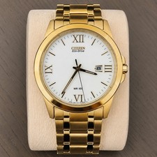Reloj Pulsera Hombre Citizen Eco Drive WR100 Corso Cuarzo Dorado