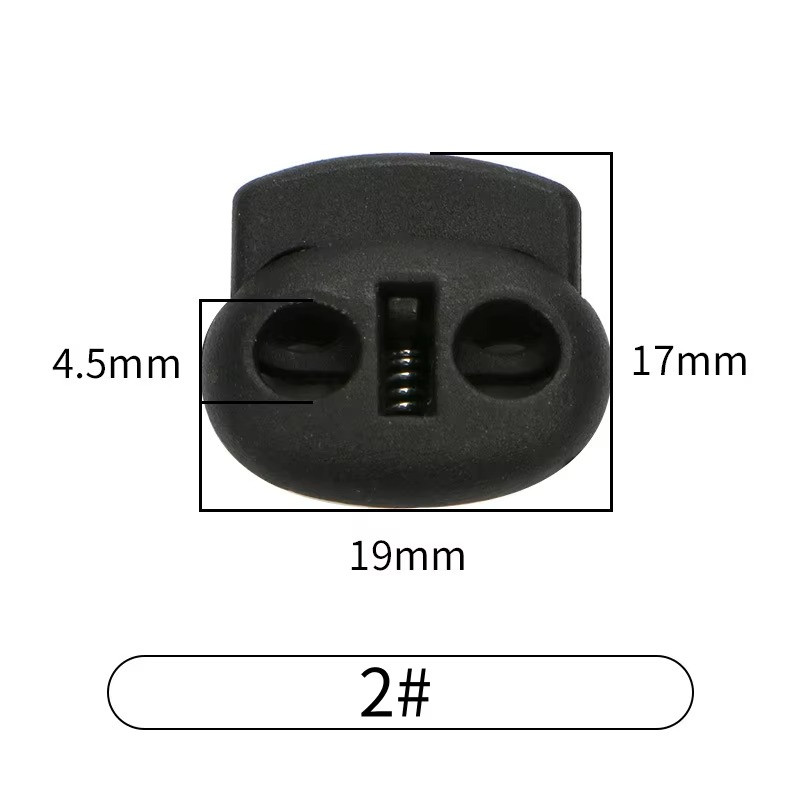 10Pcs Drawstring Spring Loaded Plastic Toggle Stopper Cord Lock for laces Jacket