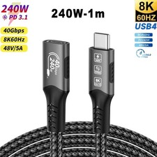 USB4 Thunderbolt 4 USB C Cable 40Gbps 240W Fast Charging 8K Video