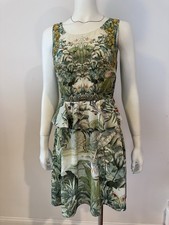 H&M Conscious Collection tropical print mini dress with a peplum design Size 8