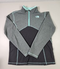 The North Face Glacier Sweater Girls XLarge 18 Gray Jacket Fleece Quarter Zip