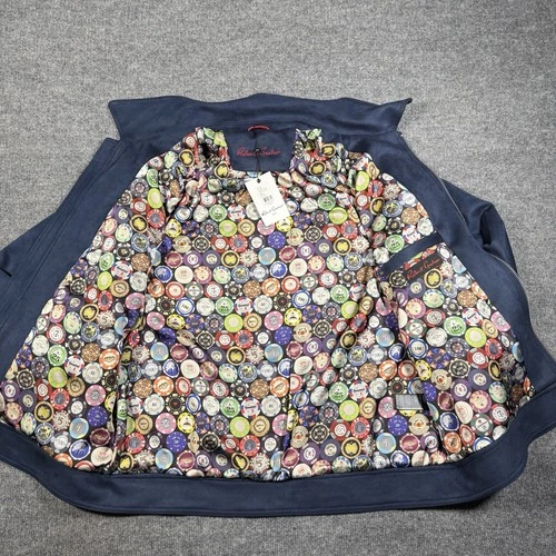 Robert Graham Vegan Suede Large Navy Blue Field Jacket  NWT. $248 image 13